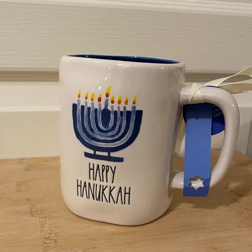 Rae Dunn HAPPY HANUKKAH Mug w/ Menorah